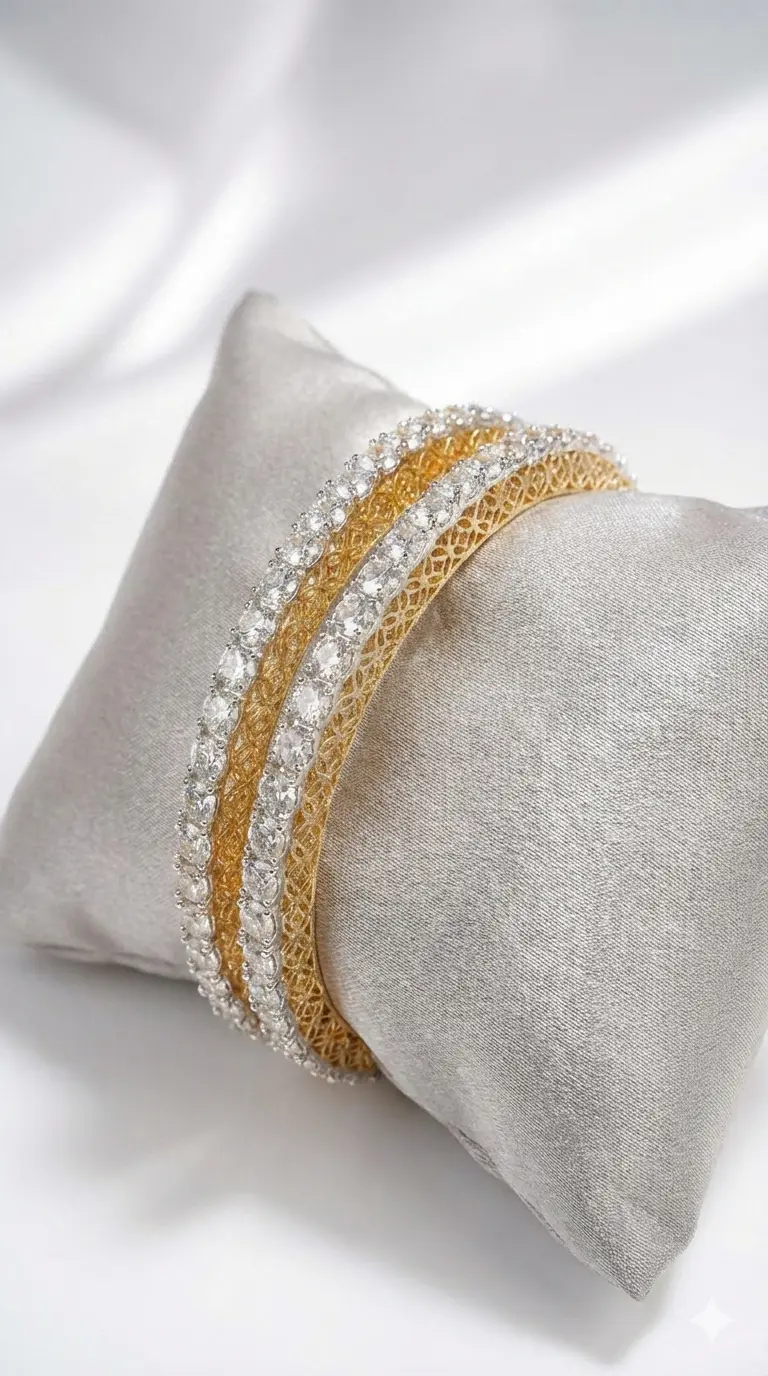 Diamond Studded Gold Kadas